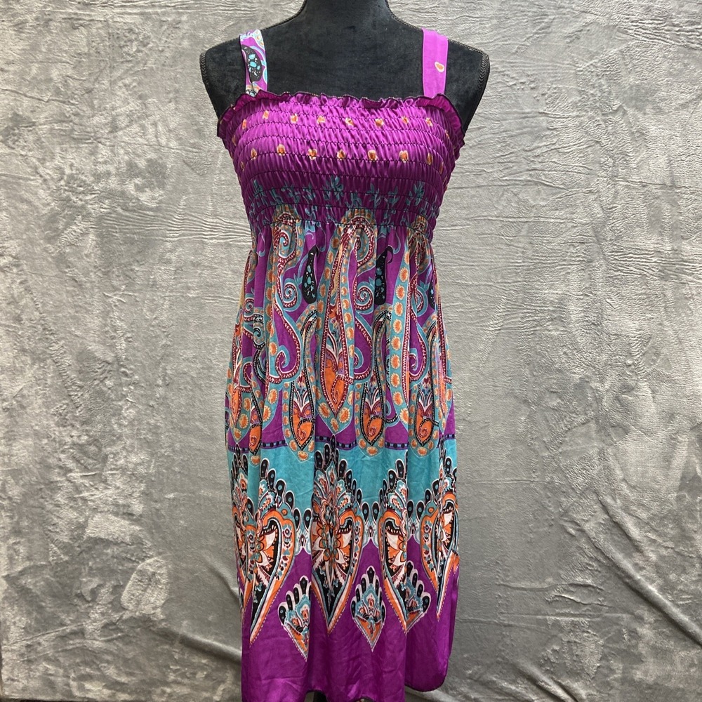 Global Fashion Inc Summer Dress Women's Size M Purple‎ Stretch